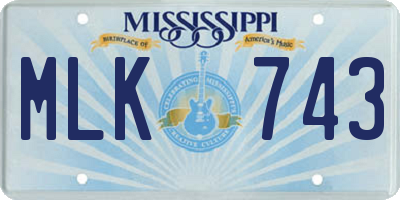 MS license plate MLK743