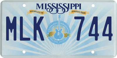 MS license plate MLK744