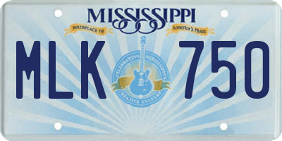MS license plate MLK750