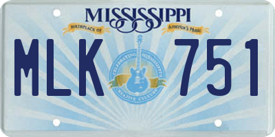MS license plate MLK751