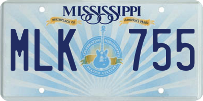MS license plate MLK755