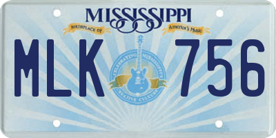 MS license plate MLK756
