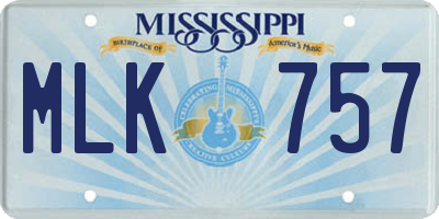MS license plate MLK757