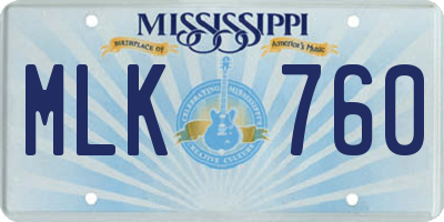 MS license plate MLK760