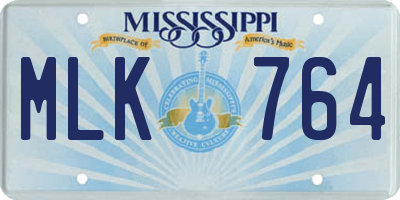 MS license plate MLK764