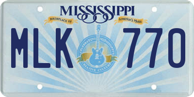 MS license plate MLK770