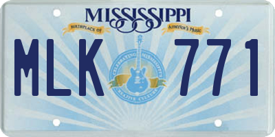 MS license plate MLK771