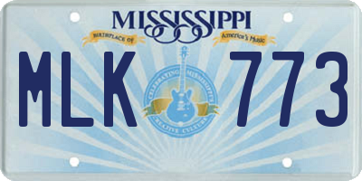 MS license plate MLK773