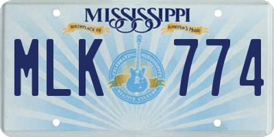 MS license plate MLK774