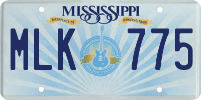 MS license plate MLK775