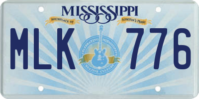 MS license plate MLK776