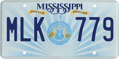 MS license plate MLK779