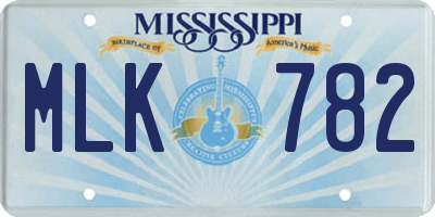 MS license plate MLK782