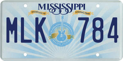 MS license plate MLK784