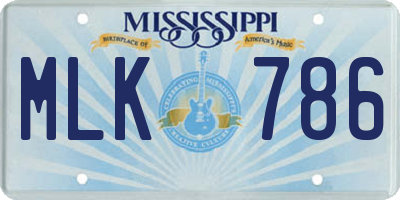 MS license plate MLK786