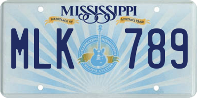 MS license plate MLK789