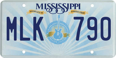 MS license plate MLK790