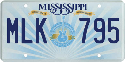 MS license plate MLK795