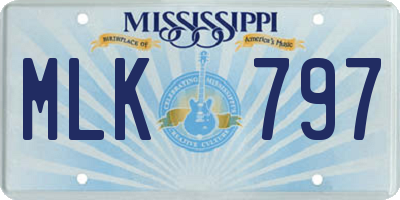 MS license plate MLK797