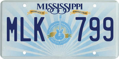 MS license plate MLK799