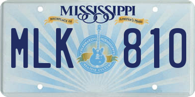 MS license plate MLK810