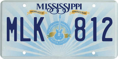 MS license plate MLK812
