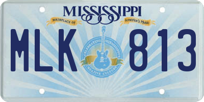 MS license plate MLK813