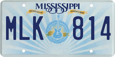MS license plate MLK814
