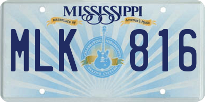 MS license plate MLK816