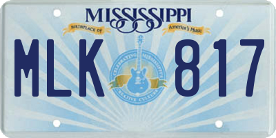 MS license plate MLK817