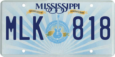 MS license plate MLK818