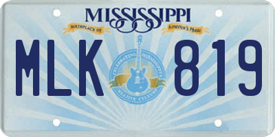 MS license plate MLK819