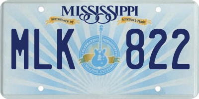 MS license plate MLK822