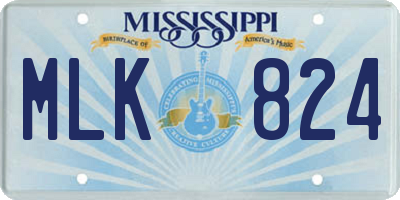 MS license plate MLK824