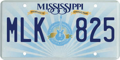 MS license plate MLK825