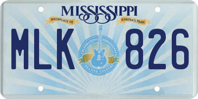 MS license plate MLK826