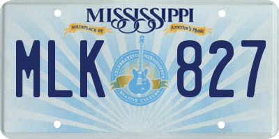 MS license plate MLK827