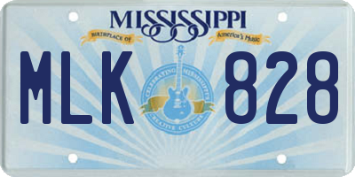 MS license plate MLK828