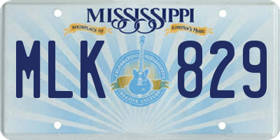 MS license plate MLK829