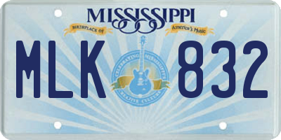 MS license plate MLK832