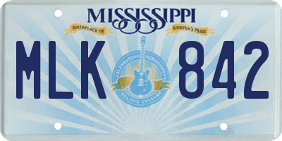 MS license plate MLK842