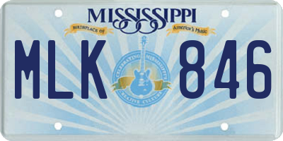 MS license plate MLK846
