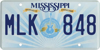 MS license plate MLK848