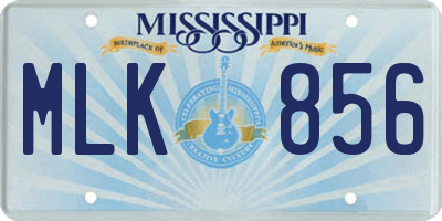 MS license plate MLK856