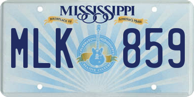 MS license plate MLK859