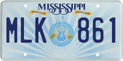 MS license plate MLK861
