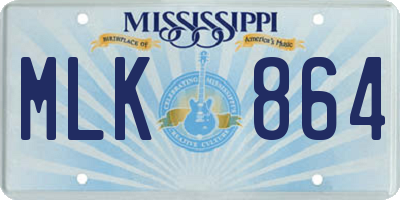 MS license plate MLK864
