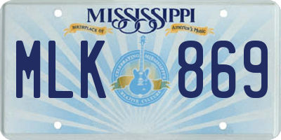 MS license plate MLK869