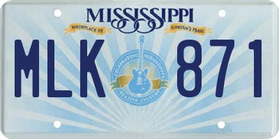 MS license plate MLK871