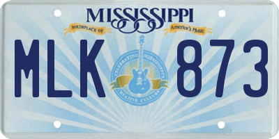 MS license plate MLK873